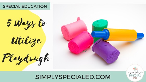 5 ways to utilize playdough blog header featuring an image of open playdough with a play roller