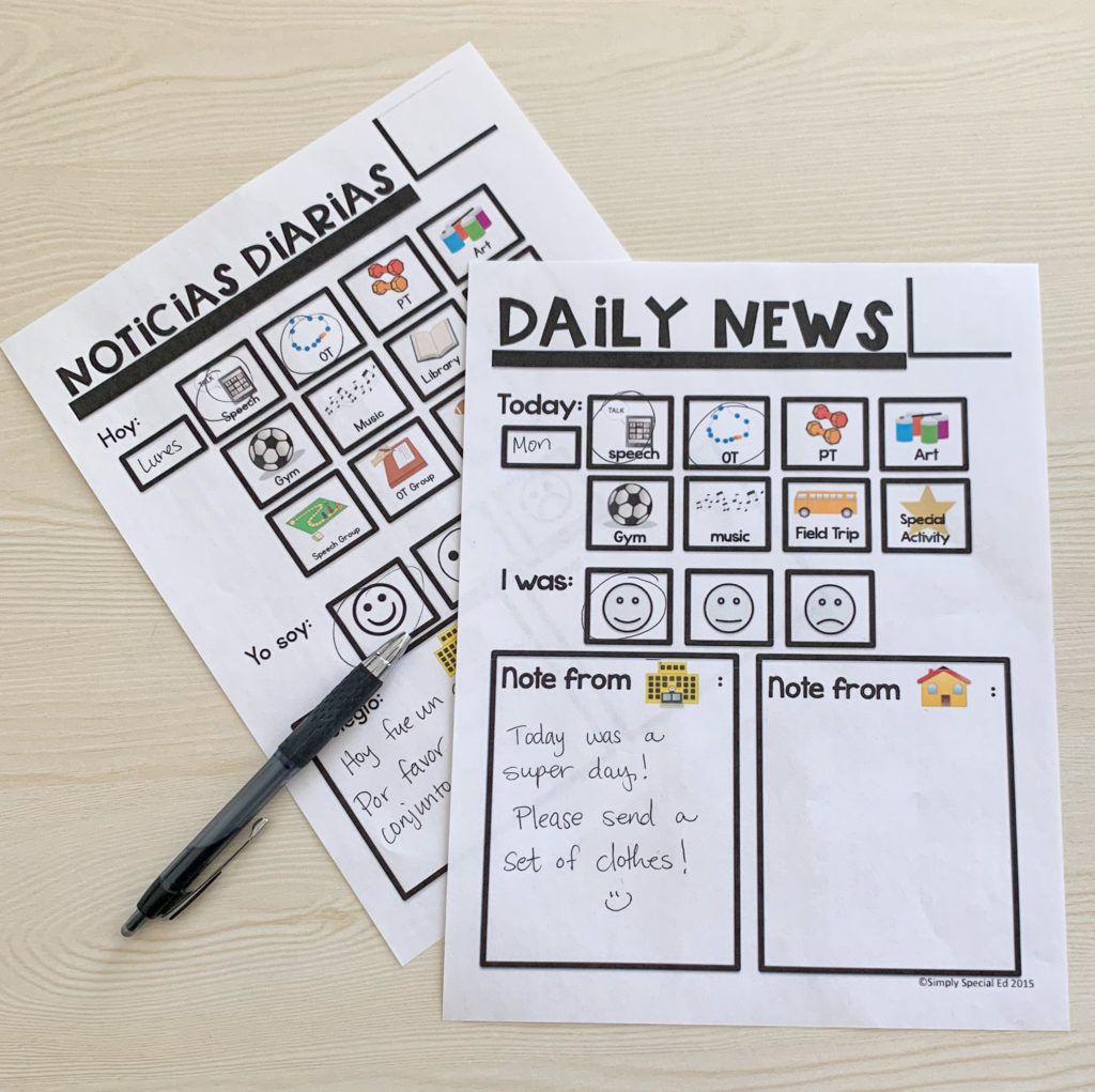 These Simply Special Ed communication logs are a good way to build a home/school connection with your students' families.