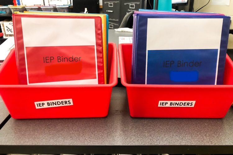IEP binders for organizing student IEPs and information