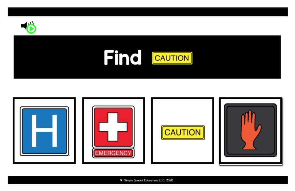 Here is a Simply Special Ed boom card that focuses on community signs.