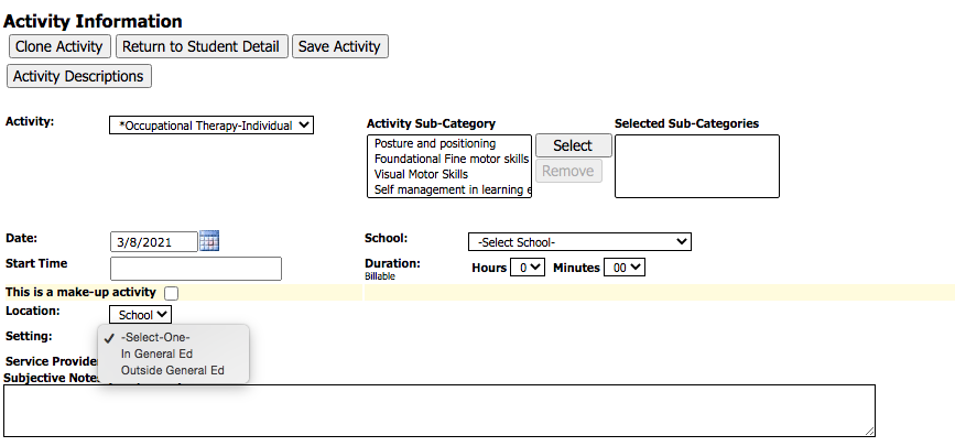 image of an electronic document site for OT services 