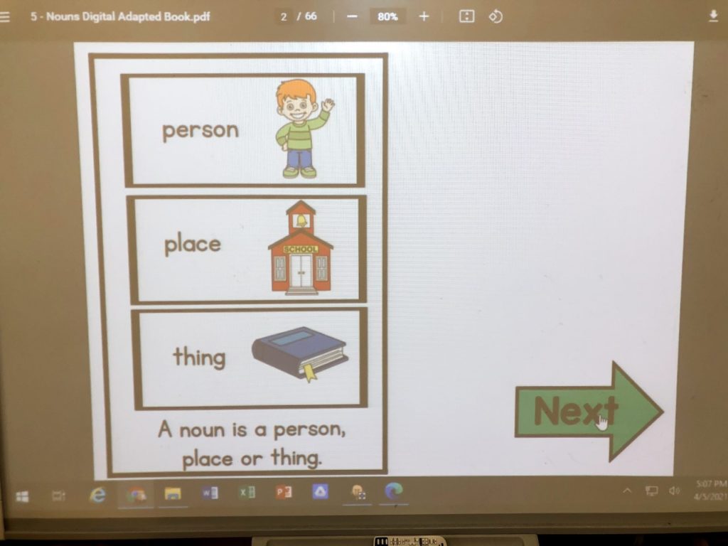 adapted book that aligns with the noun unit of the simple ELA curriculum