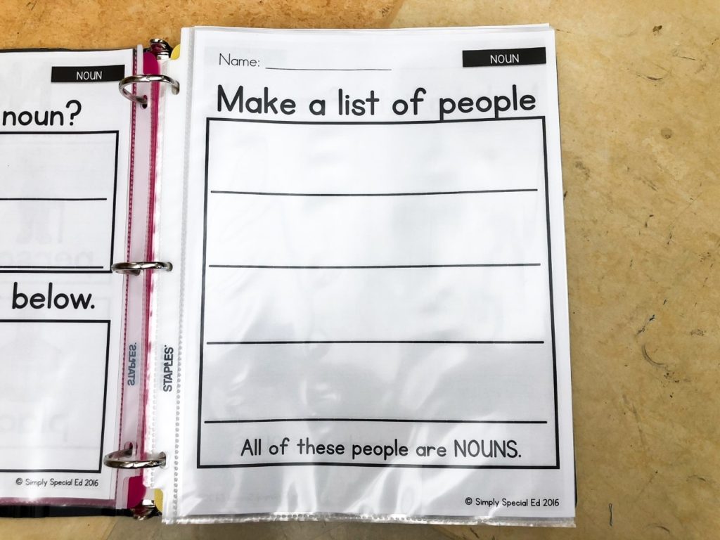 printed version of the workbook in the Simple ELA curriculum