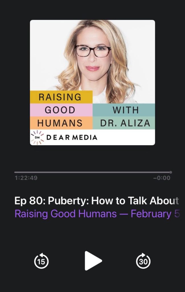 screenshot image of Raising Good Humans podcast playing episode 80