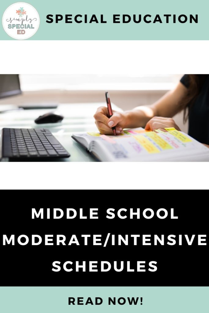 Middle school moderate/intensive schedules pin