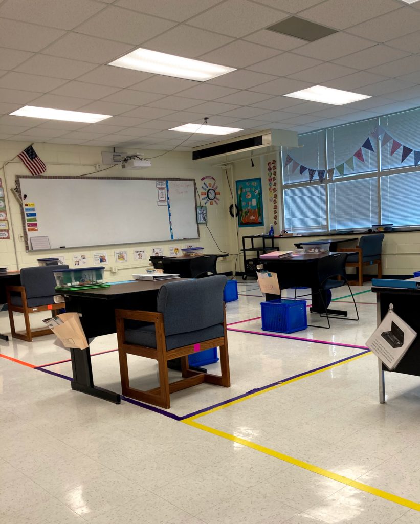 I love using tables in my classroom, but this year we used desks.