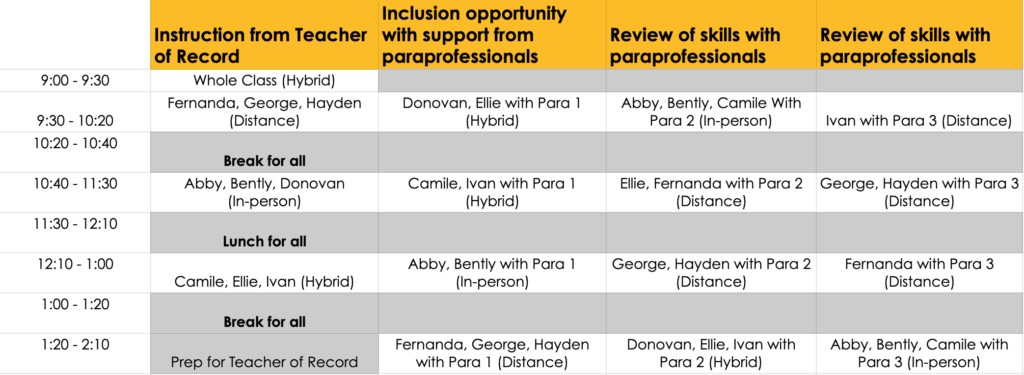 Hybrid learning sample schedule