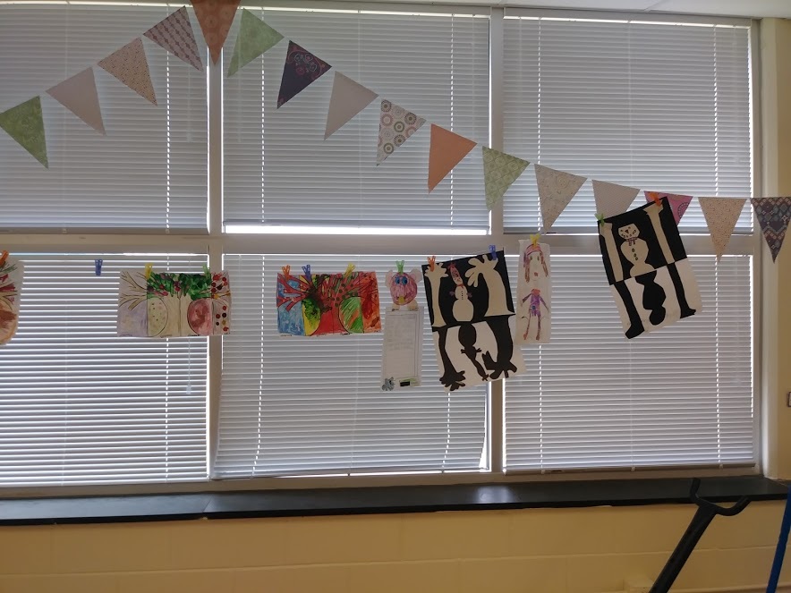 Our students can show off their art work in this area of the classroom.