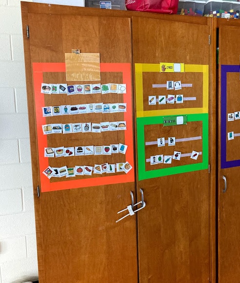 We keep our extra visual icons on these closet doors for quicker access.