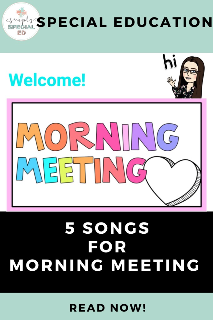 Pinterest Pin for 5 Songs for Morning Meeting