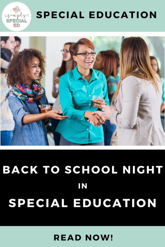 Back to School Night in Special Education pin