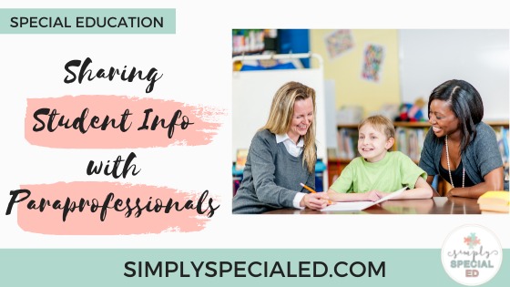 Sharing Student Information with Paraprofessional Header