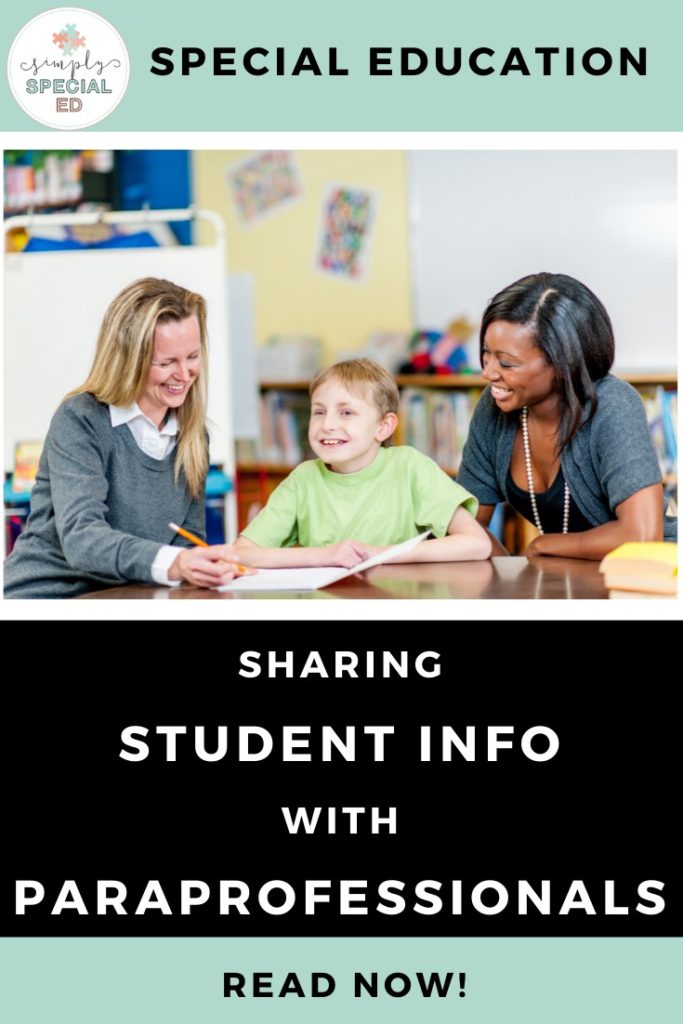 Sharing Student Information with Paraprofessional Pin