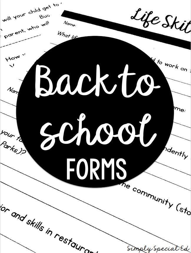 the back to school forms bundle includes 6 important forms