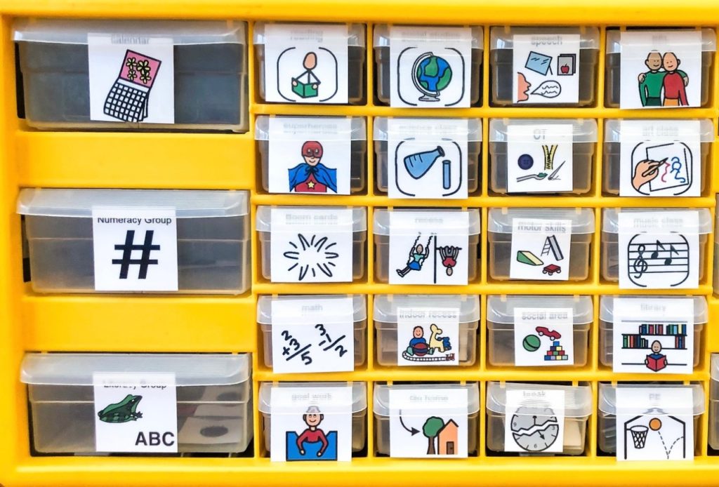 schedule piece organizer labels