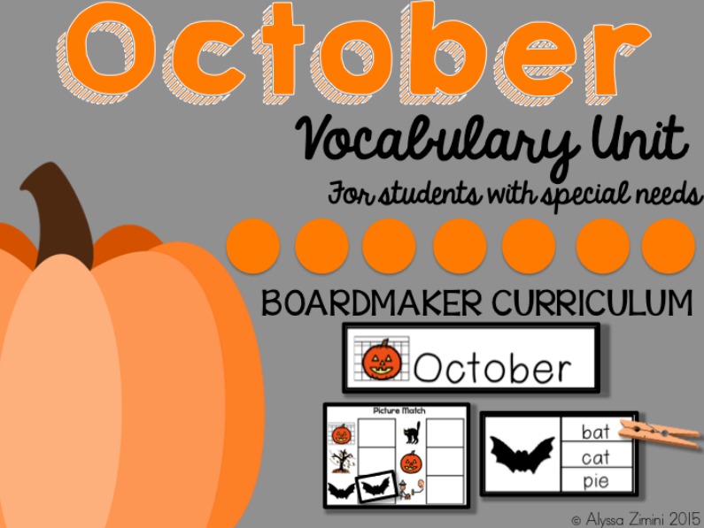 fall monthly vocabulary units
