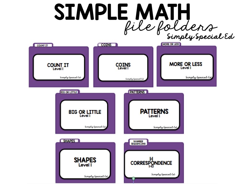 simple math curriculum file folders