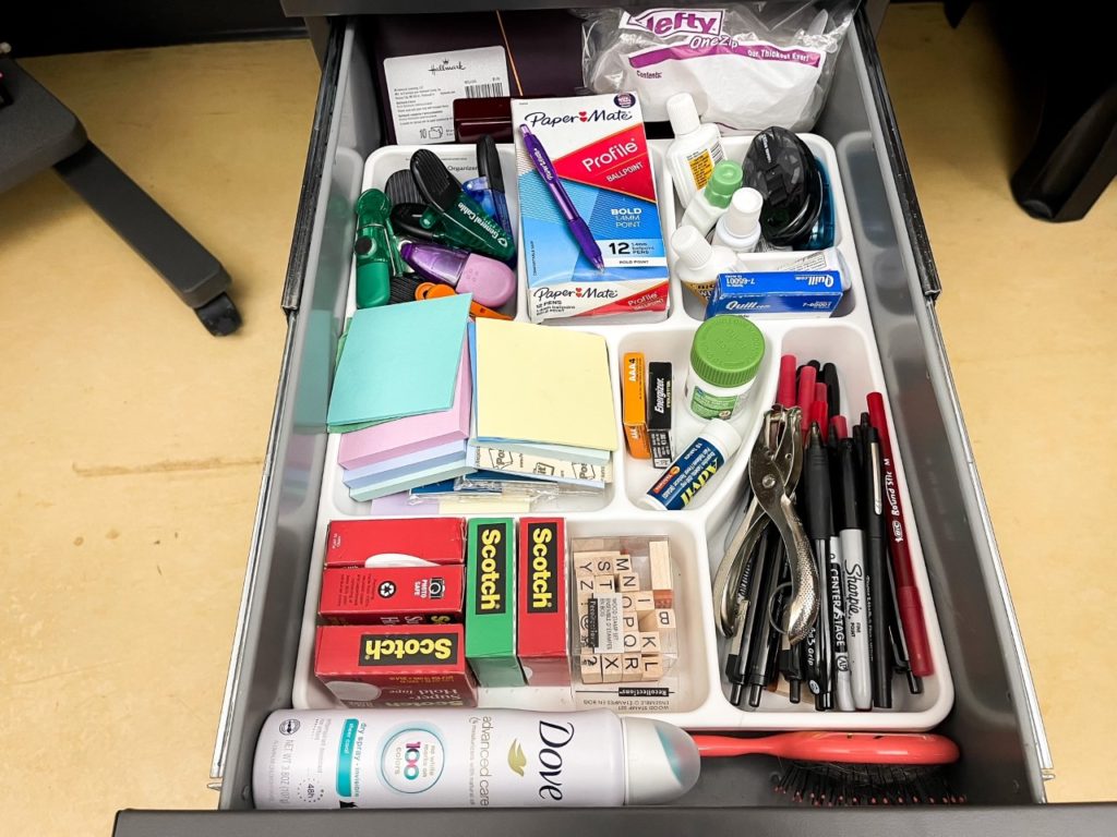 middle drawer of my teacher desk