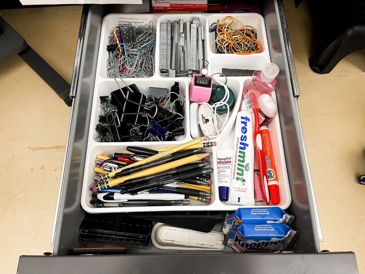 top drawer of my teacher desk