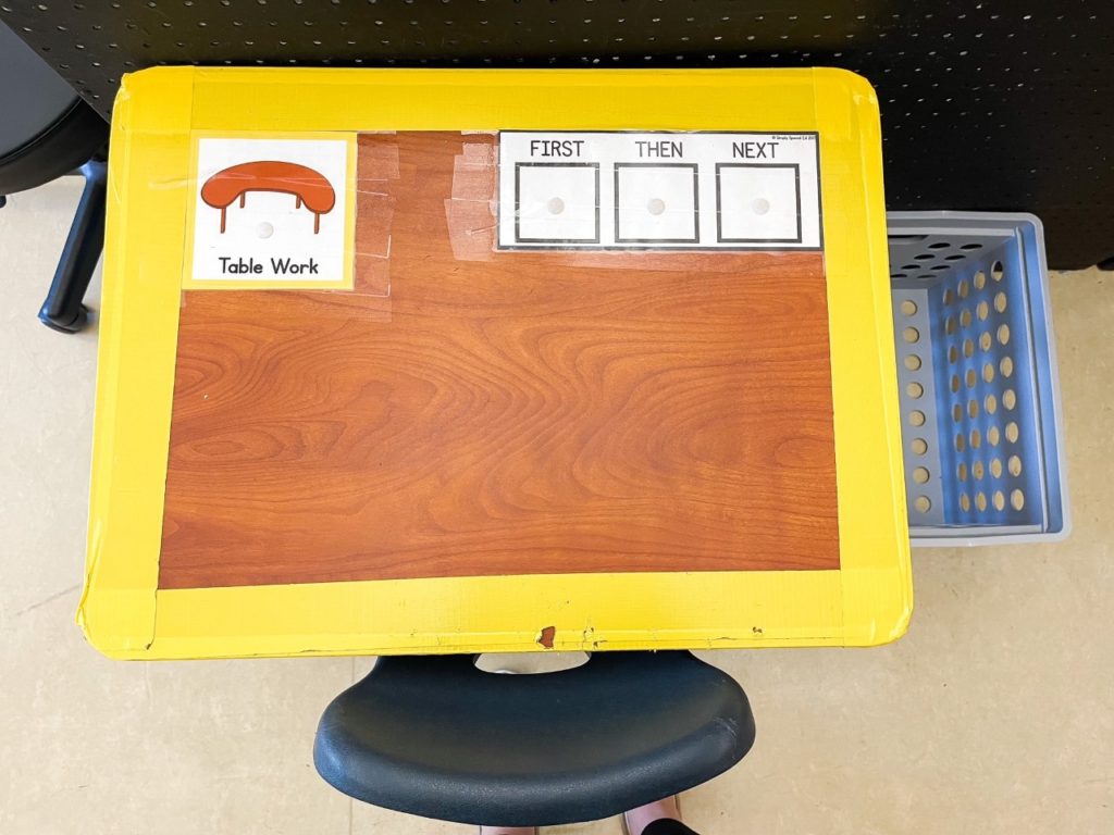task box center table