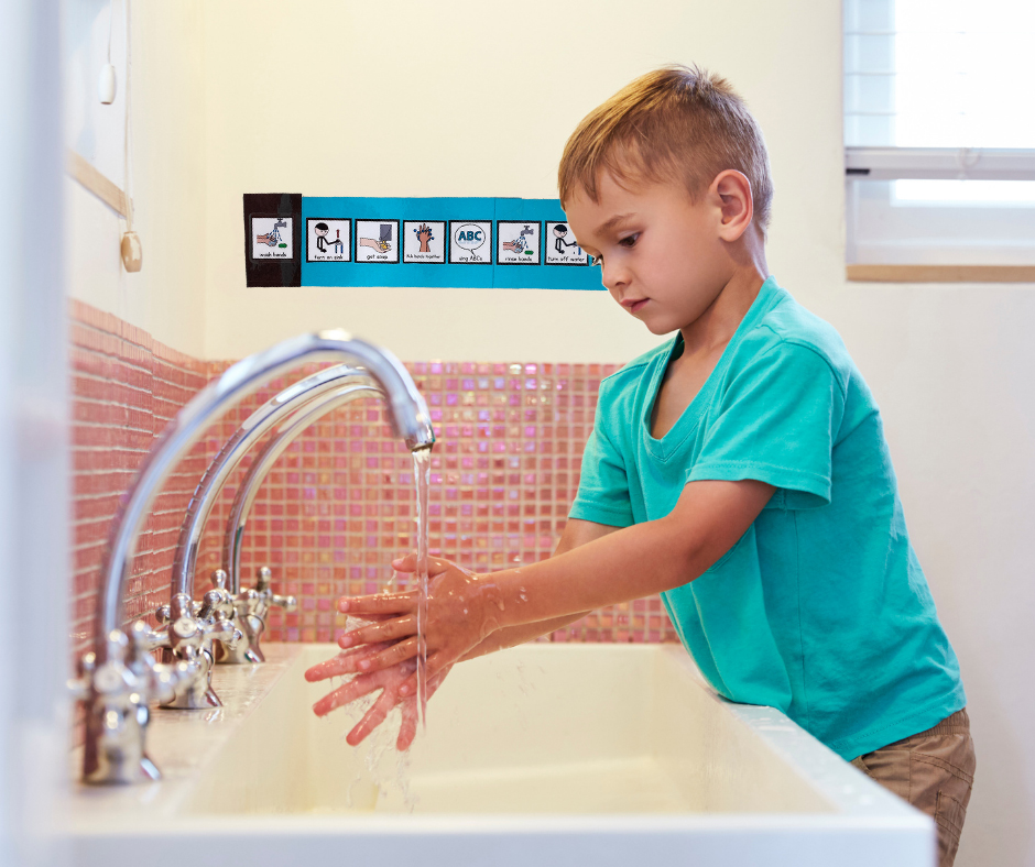 Bathroom routine in an autism classroom