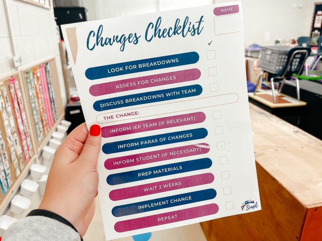 changes checklist