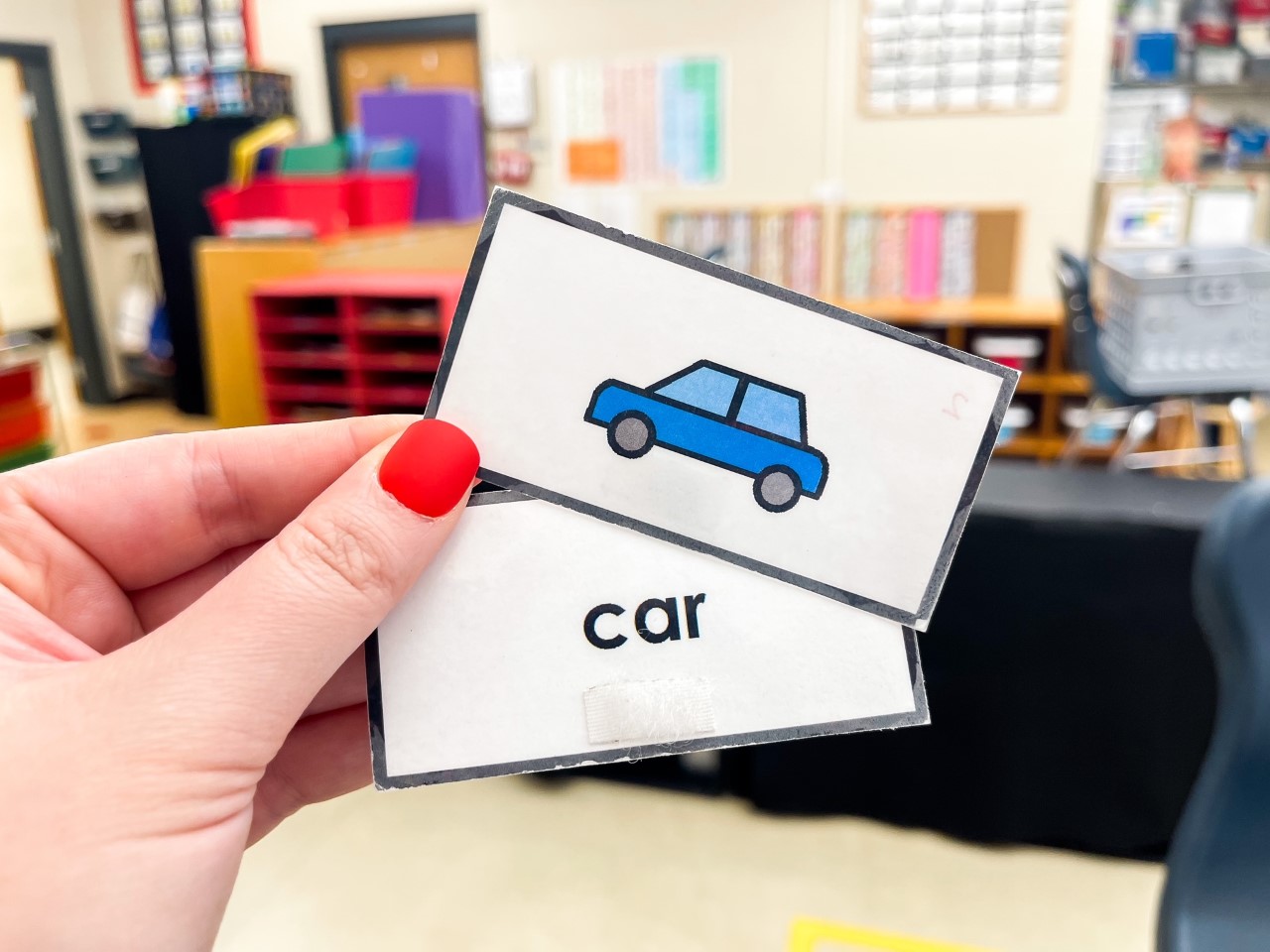 Picture to word matching cards