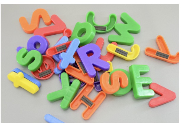 Letter tiles to build sight words