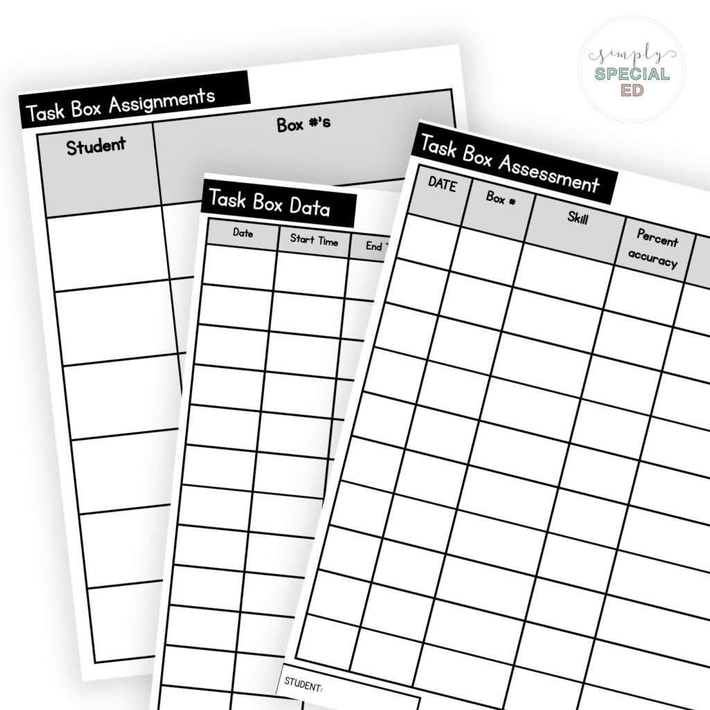 blank task box data sheets