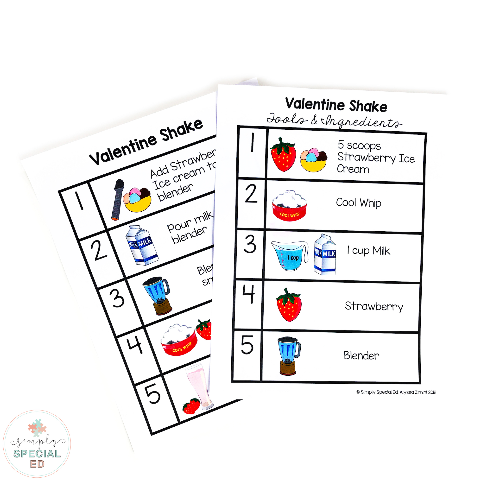 valentine shake ingredients list