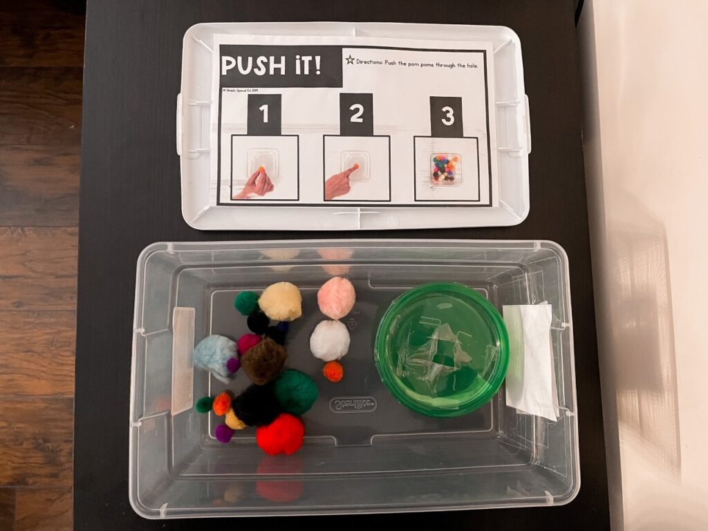 fine motor center prepped and ready