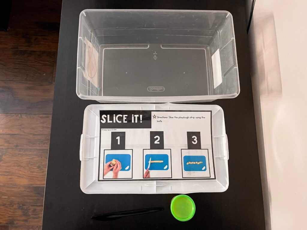 materials separated and prepped for each center