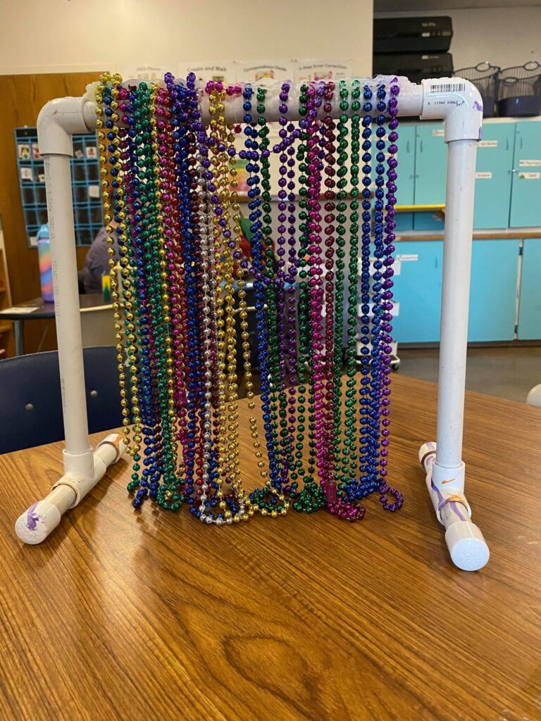 bead bar with multi colored beads
