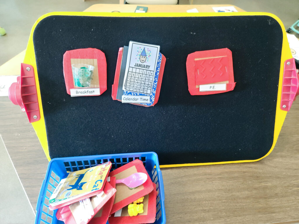 tactile schedule pieces