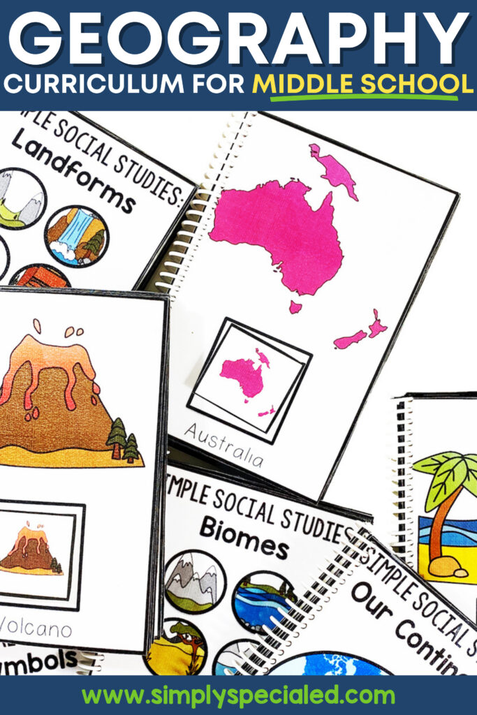 Do you teach social studies in your special education classroom? If you teach Geography, you need to check out the Geography Curriculum Bundle. Let's talk about what it is and why you need this resource!