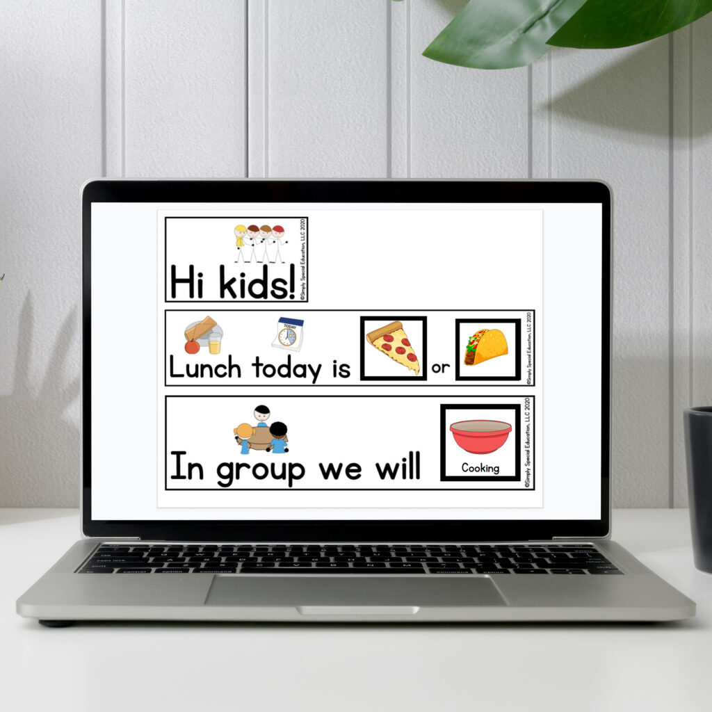 the morning message from the special education classroom setup bundle
