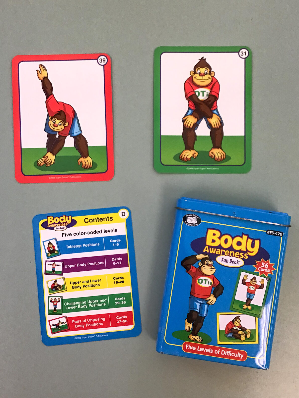 Yogorilla Body Awareness Fun Deck with contents card and two sample cards