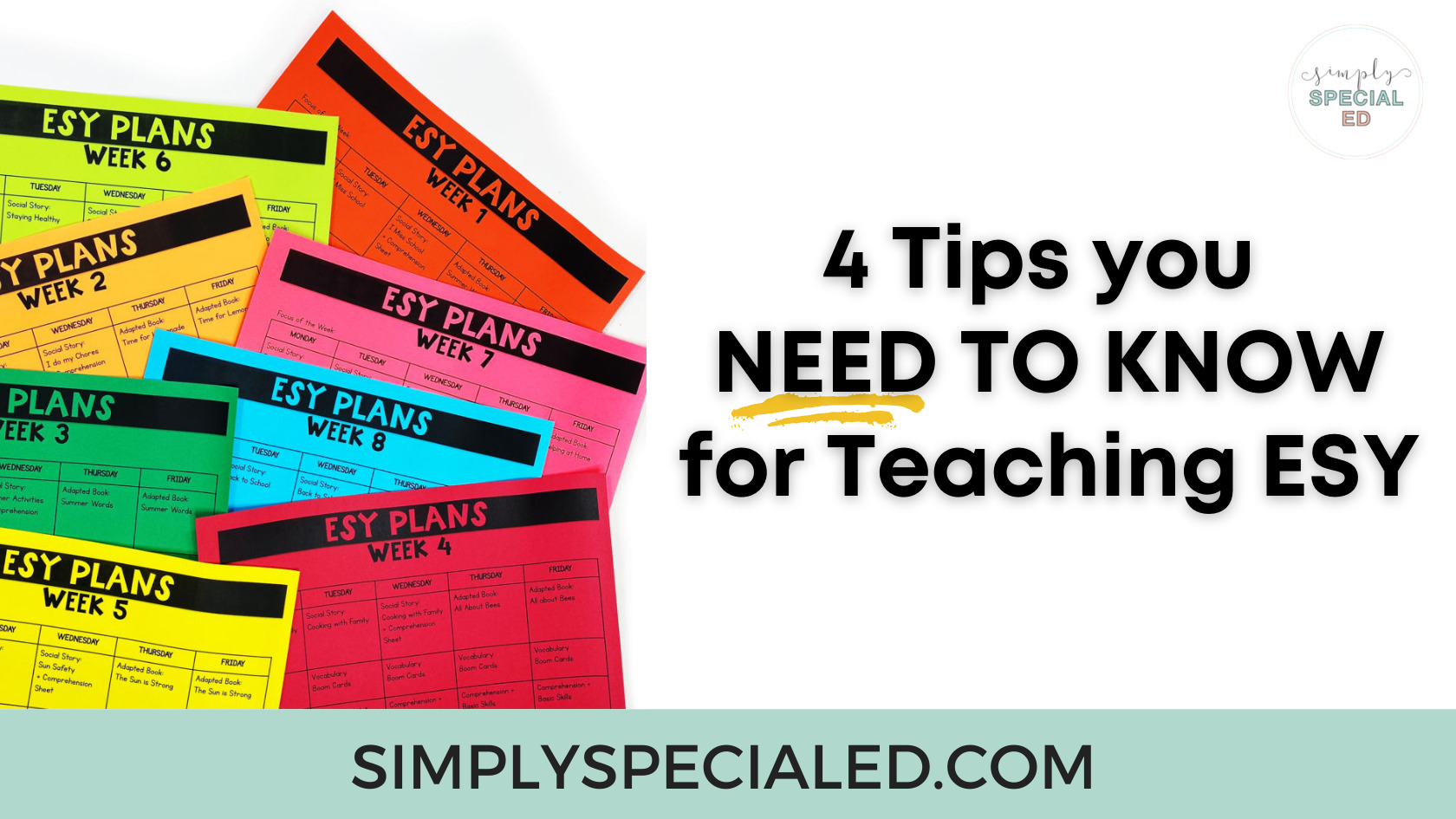 4 tips you need to know for teaching ESY header image for blog