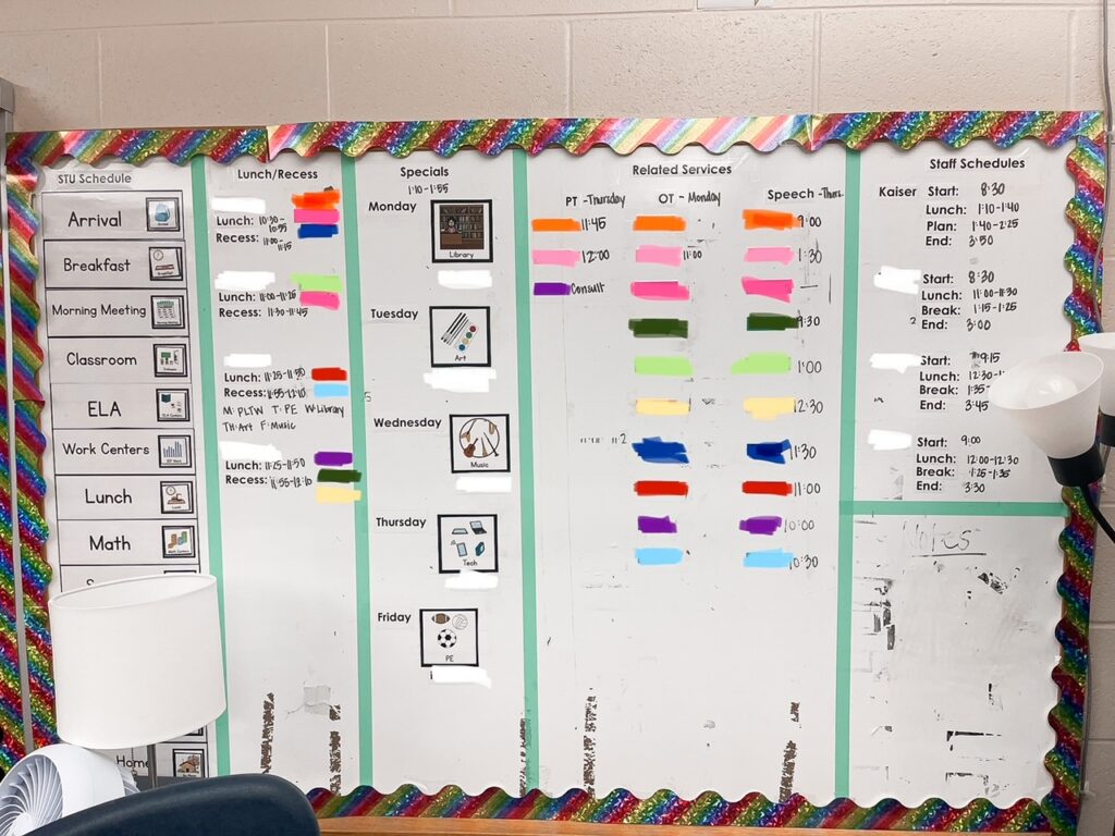 washi tape for schedule board