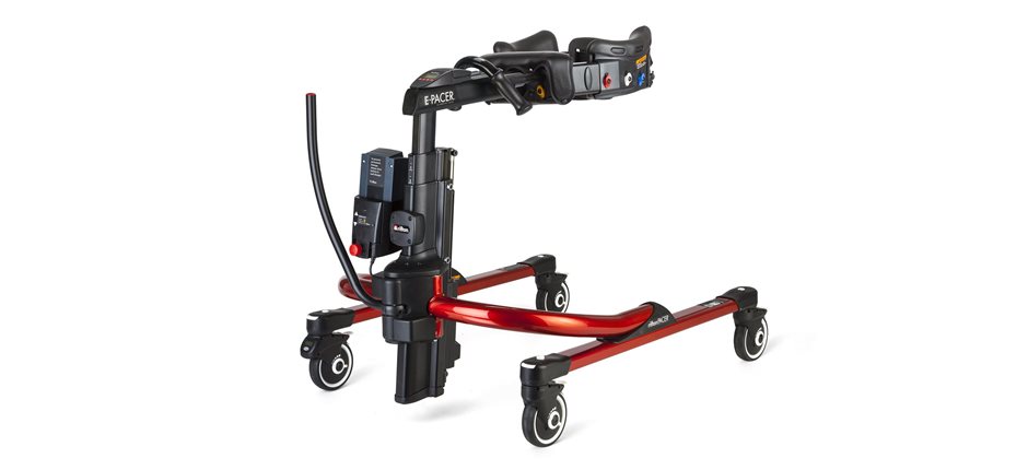 a black stander used as equipment in a multiple disabilities classroom