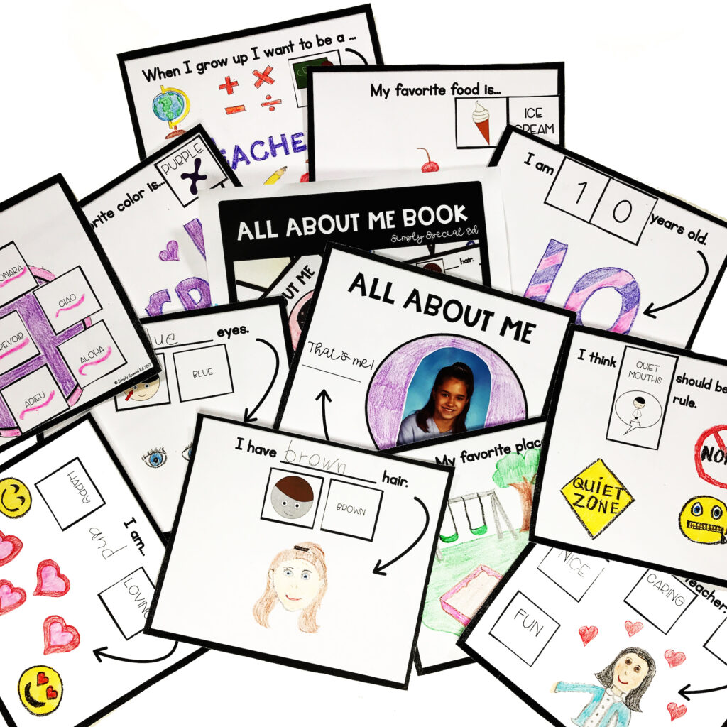 all about me book to build rapport with students as a new teacher