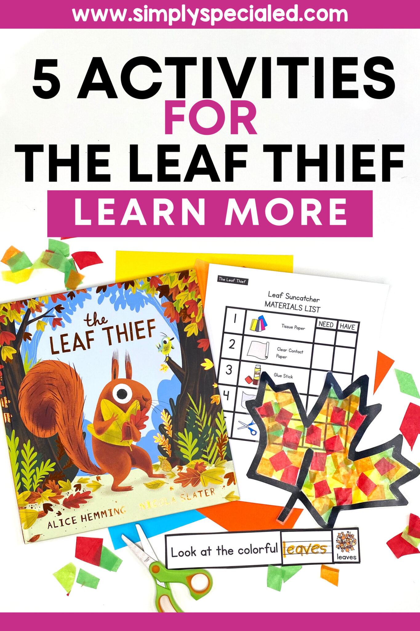 Let’s take a look at some activities included in The Leaf Thief Book Companion that are great to pair with this read aloud. 