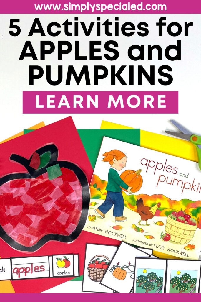 Let’s take a look at some activities included in the Apples and Pumpkins Book Companion that are great to pair with this read aloud. 