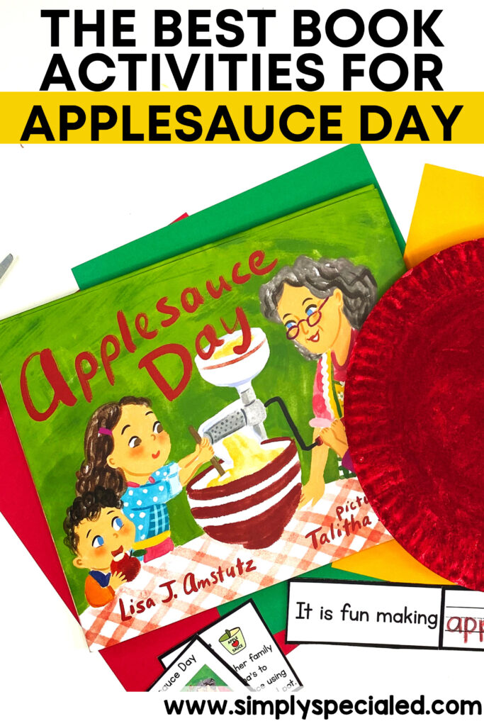 Let’s take a look at some adapted activities included in the Applesauce Day Book Companion that are great to pair with this read aloud. 