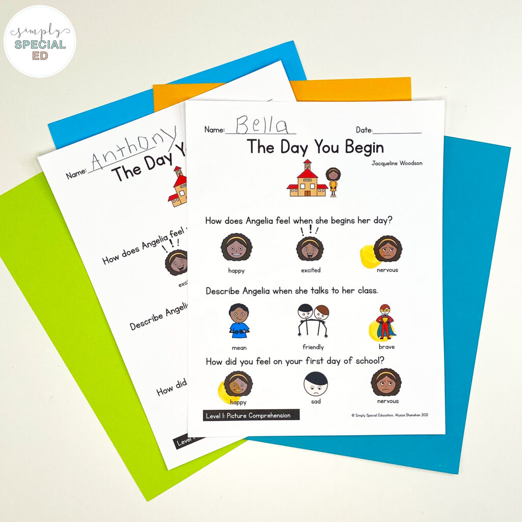 Let’s take a look at some activities included in the The Day you Begin Book Companion that are great to pair with this read aloud. 