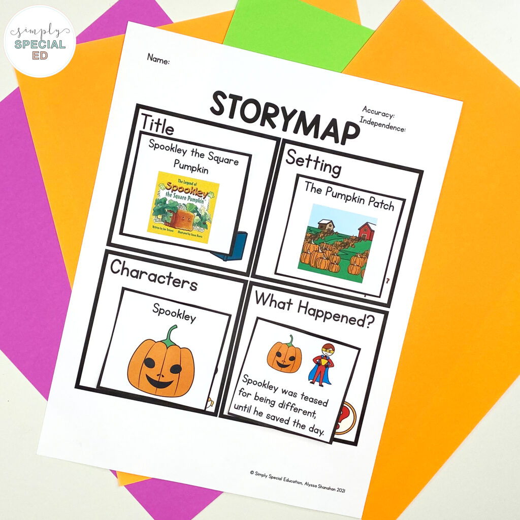 Let’s take a look at some activities included in the Spookley The Square Pumpkin Book Companion that are great to pair with this read aloud. 