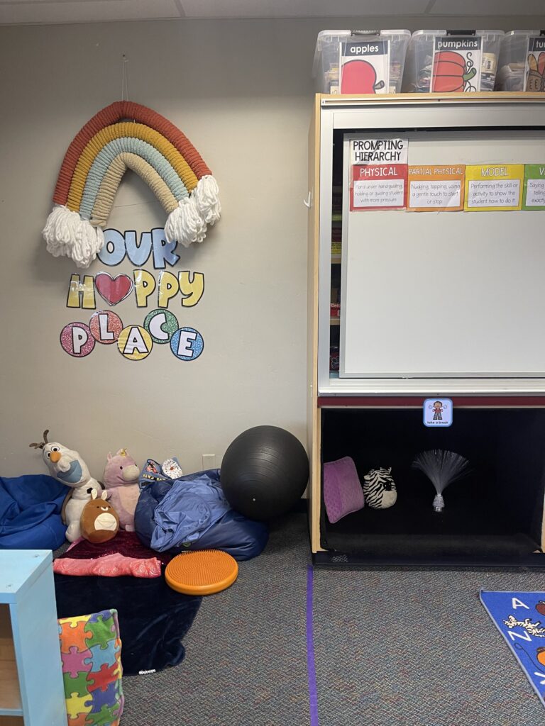 break/sensory area in a mod/severe elementary classroom 