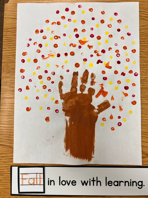 This is a picture of a handprint tree craft