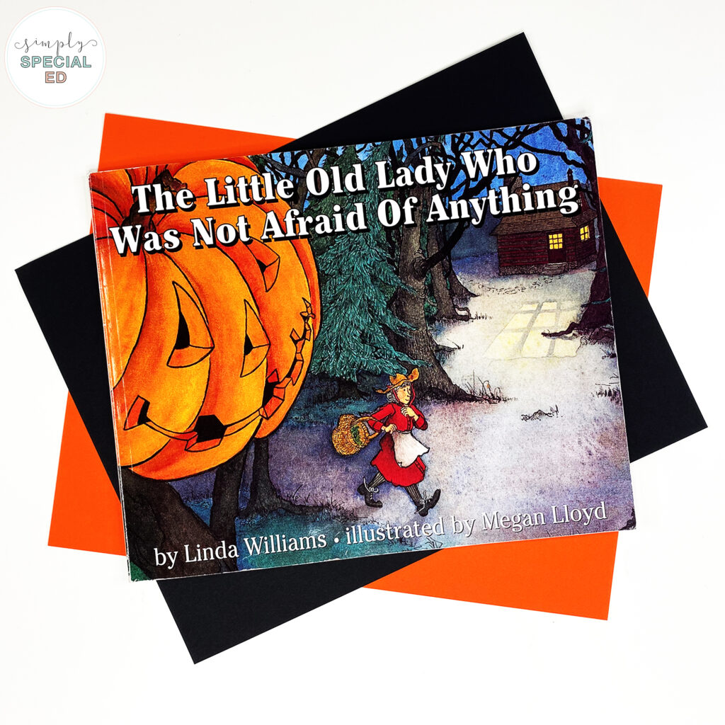 Let’s take a look at some adapted activities for The Little Old Lady Who Was Not Afraid of Anything that are great to pair with this book. 