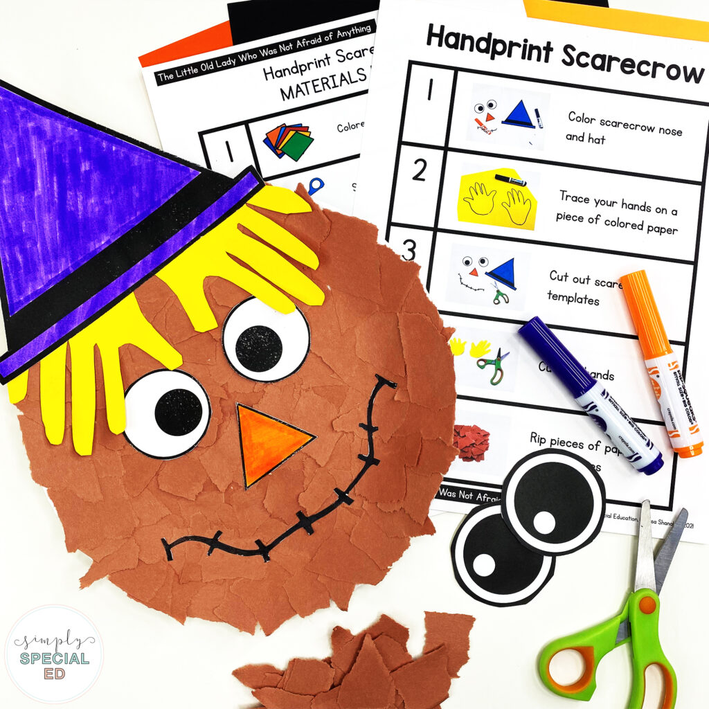 Let’s take a look at some adapted activities for The Little Old Lady Who Was Not Afraid of Anything that are great to pair with this book. 